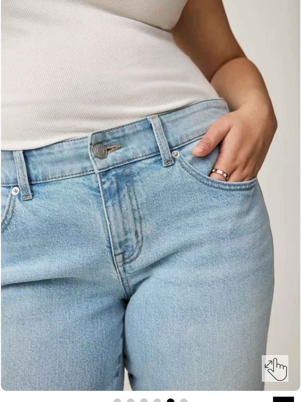 #T944 - Torrid Low-rise Bagging Straight Jeans 14W (short) - Picture 5 of 11